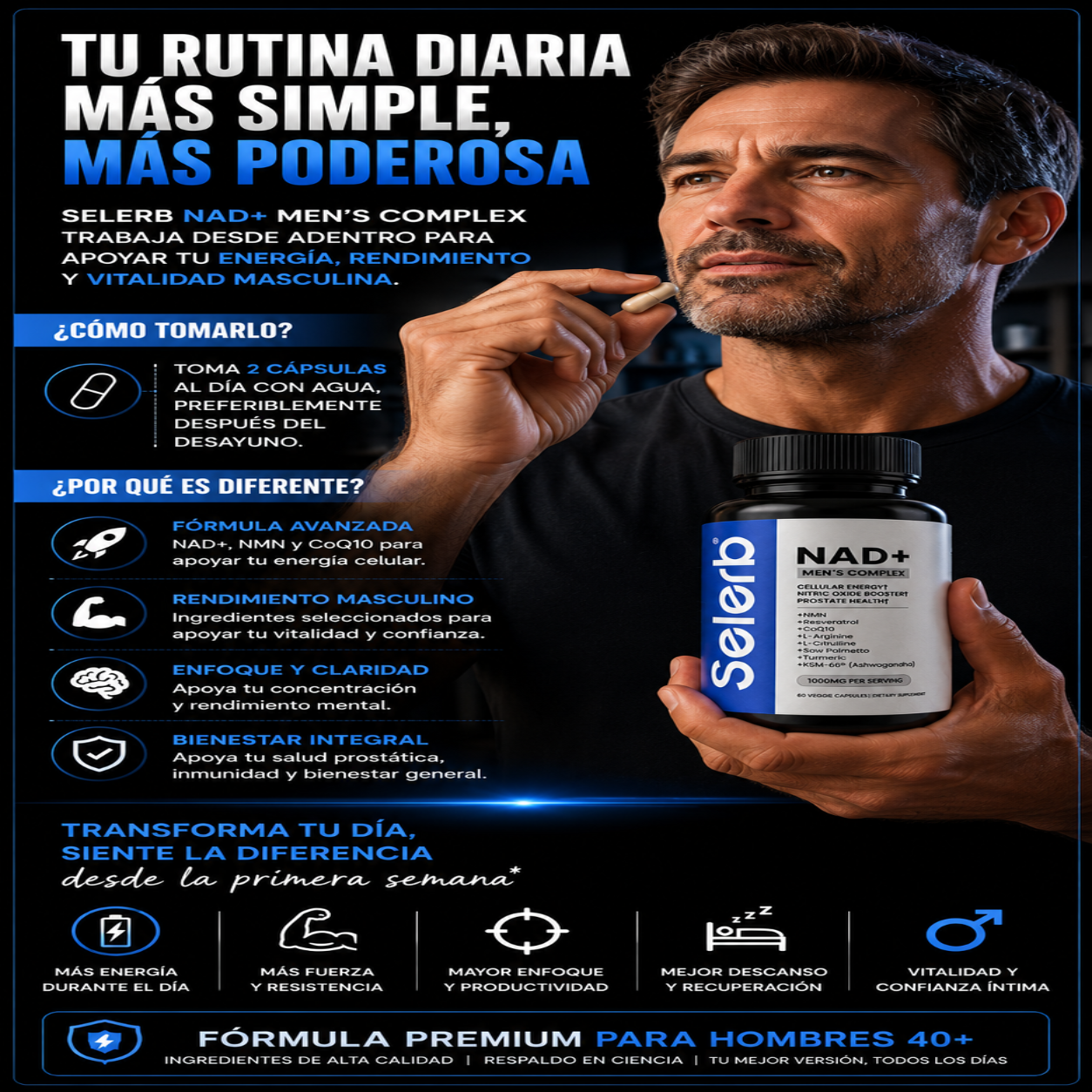 SELERB NAD MEN´S COMPLEX | Energía y Vitalidad Masculina