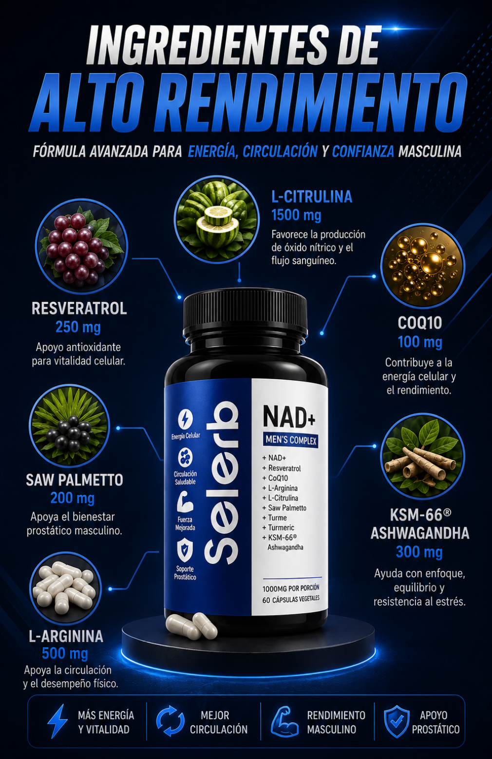 SELERB NAD MEN´S COMPLEX | Energía y Vitalidad Masculina