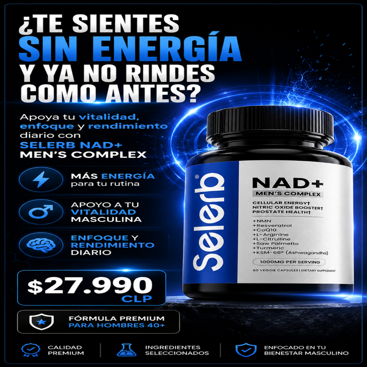 SELERB NAD MEN´S COMPLEX | Energía y Vitalidad Masculina